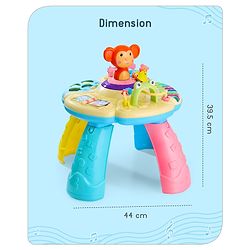 Babyhug Premium Musical Activity Table| Multi Activity Play Table for 1 Year+ Toddlers| Early Learning & Educational Toy with Shapes, Numbers, Colors & Sound| Best Birthday Gift| BIS Certified