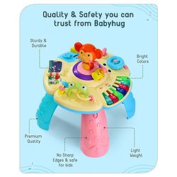 Babyhug Premium Musical Activity Table| Multi Activity Play Table for 1 Year+ Toddlers| Early Learning & Educational Toy with Shapes, Numbers, Colors & Sound| Best Birthday Gift| BIS Certified