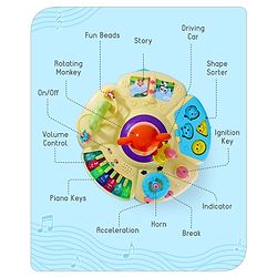 Babyhug Premium Musical Activity Table| Multi Activity Play Table for 1 Year+ Toddlers| Early Learning & Educational Toy with Shapes, Numbers, Colors & Sound| Best Birthday Gift| BIS Certified