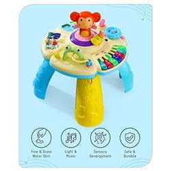 Babyhug Premium Musical Activity Table| Multi Activity Play Table for 1 Year+ Toddlers| Early Learning & Educational Toy with Shapes, Numbers, Colors & Sound| Best Birthday Gift| BIS Certified