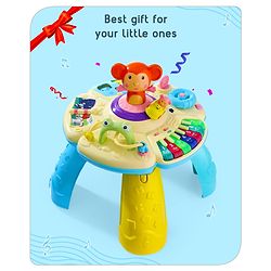 Babyhug Premium Musical Activity Table| Multi Activity Play Table for 1 Year+ Toddlers| Early Learning & Educational Toy with Shapes, Numbers, Colors & Sound| Best Birthday Gift| BIS Certified