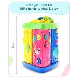 Babyhug Premium Colorful Learning Pyramid with Interactive Play for Babies| Multi Activity Musical Toy with Light, Animal Sound for Toddlers| Fun Educational Toy for 0 to 24 Months Baby| BIS Certified