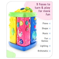 Babyhug Premium Colorful Learning Pyramid with Interactive Play for Babies| Multi Activity Musical Toy with Light, Animal Sound for Toddlers| Fun Educational Toy for 0 to 24 Months Baby| BIS Certified