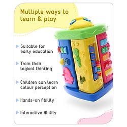 Babyhug Premium Colorful Learning Pyramid with Interactive Play for Babies| Multi Activity Musical Toy with Light, Animal Sound for Toddlers| Fun Educational Toy for 0 to 24 Months Baby| BIS Certified