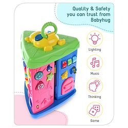 Babyhug Premium Colorful Learning Pyramid with Interactive Play for Babies| Multi Activity Musical Toy with Light, Animal Sound for Toddlers| Fun Educational Toy for 0 to 24 Months Baby| BIS Certified