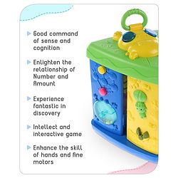 Babyhug Premium Colorful Learning Pyramid with Interactive Play for Babies| Multi Activity Musical Toy with Light, Animal Sound for Toddlers| Fun Educational Toy for 0 to 24 Months Baby| BIS Certified