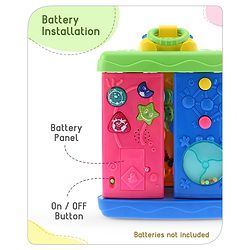 Babyhug Premium Colorful Learning Pyramid with Interactive Play for Babies| Multi Activity Musical Toy with Light, Animal Sound for Toddlers| Fun Educational Toy for 0 to 24 Months Baby| BIS Certified