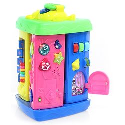 Babyhug Premium Colorful Learning Pyramid with Interactive Play for Babies| Multi Activity Musical Toy with Light, Animal Sound for Toddlers| Fun Educational Toy for 0 to 24 Months Baby| BIS Certified