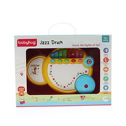 Babyhug Premium 2 in 1 Jazz Drum Piano for Kids- Yellow| Fun Musical Toy with Light for Kids| Sound Toy with 8 Multicolored Piano Keys| Pre-school Musical Instrument Learning for 12 Months+ Kids| BIS Certified