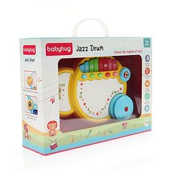 Babyhug Premium 2 in 1 Jazz Drum Piano for Kids- Yellow| Fun Musical Toy with Light for Kids| Sound Toy with 8 Multicolored Piano Keys| Pre-school Musical Instrument Learning for 12 Months+ Kids| BIS Certified