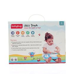 Babyhug Premium 2 in 1 Jazz Drum Piano for Kids- Yellow| Fun Musical Toy with Light for Kids| Sound Toy with 8 Multicolored Piano Keys| Pre-school Musical Instrument Learning for 12 Months+ Kids| BIS Certified