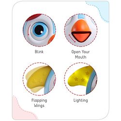 Babyhug Premium 3 in 1 Bump and Go Smart Swing Penguin Colorful Toy for Babies| Eye Blinking Animal Toy With Music, Lights & Sounds For 0-2 Years| Fun Learning Toy for Kids| Best Gift for Toddlers| Non-Toxic| BIS Certified