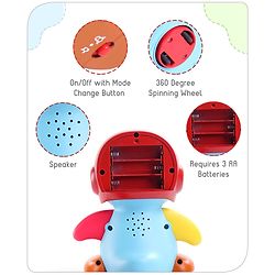 Babyhug Premium 3 in 1 Bump and Go Smart Swing Penguin Colorful Toy for Babies| Eye Blinking Animal Toy With Music, Lights & Sounds For 0-2 Years| Fun Learning Toy for Kids| Best Gift for Toddlers| Non-Toxic| BIS Certified