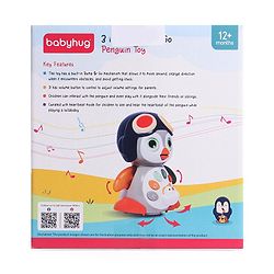 Babyhug Premium 3 in 1 Bump and Go Smart Swing Penguin Colorful Toy for Babies| Eye Blinking Animal Toy With Music, Lights & Sounds For 0-2 Years| Fun Learning Toy for Kids| Best Gift for Toddlers| Non-Toxic| BIS Certified