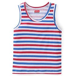Babyhug 100% Cotton Single Jersey Knit Sleeveless Stripes Sando - Multicolor