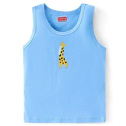 Babyhug 100 % Cotton Sleeveless Sando Vests  Stripes & Leopard Print Pack of 3- Blue Yellow & White