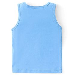 Babyhug 100 % Cotton Sleeveless Sando Vests  Stripes & Leopard Print Pack of 3- Blue Yellow & White