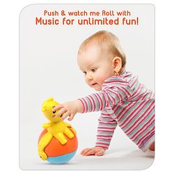 Babyhug Giraffe on Ball Roly Poly Toy |Push and Roll Lights and Music| Child Safe Material| Gifting Toy| BIS Certified| 6 Months+