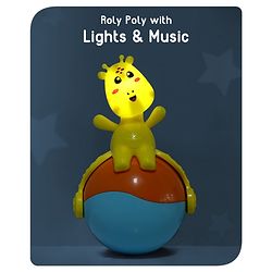 Babyhug Giraffe on Ball Roly Poly Toy |Push and Roll Lights and Music| Child Safe Material| Gifting Toy| BIS Certified| 6 Months+