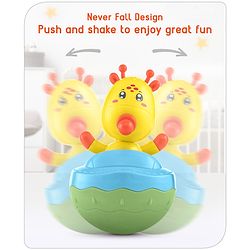 Babyhug Giraffe on Boat Roly Poly Toy |Push and Shake| Attachable Face with Rocking Base|Wobbling Bell Sounds For 6 Months+|  Child Safe Material| Gifting Toy| BIS Certified
