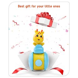 Babyhug Push and Go Giraffe on Wheel Toy| Gifting Toy| Child Safe Material| BIS Certified|Build Gross Motor Skills and Hand-Eye Coordination| 3 Years+