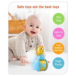 Babyhug Push and Go Giraffe on Wheel Toy| Gifting Toy| Child Safe Material| BIS Certified|Build Gross Motor Skills and Hand-Eye Coordination| 3 Years+