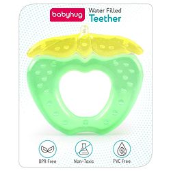 Babyhug Apple Shaped Water Filled Teether- Yellow and Green| BPA Free Teething Toy| Soothing Gums| 100% Food Grade | Easy to Clean| Easy to Grasp| PVC Free