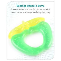 Babyhug Apple Shaped Water Filled Teether- Yellow and Green| BPA Free Teething Toy| Soothing Gums| 100% Food Grade | Easy to Clean| Easy to Grasp| PVC Free