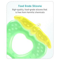 Babyhug Apple Shaped Water Filled Teether- Yellow and Green| BPA Free Teething Toy| Soothing Gums| 100% Food Grade | Easy to Clean| Easy to Grasp| PVC Free