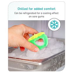 Babyhug Apple Shaped Water Filled Teether- Yellow and Green| BPA Free Teething Toy| Soothing Gums| 100% Food Grade | Easy to Clean| Easy to Grasp| PVC Free