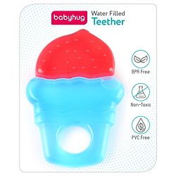 Babyhug Ice Cream Shaped Water Filled Teether- Red and Blue