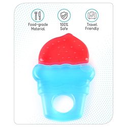 Babyhug Ice Cream Shaped Water Filled Teether- Red and Blue