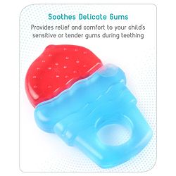 Babyhug Ice Cream Shaped Water Filled Teether- Red and Blue