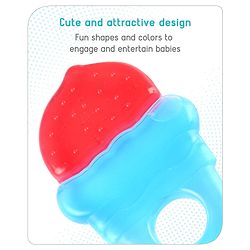 Babyhug Ice Cream Shaped Water Filled Teether- Red and Blue