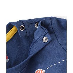 Babyhug Cotton Full Sleeves T-Shirt & Pyjama Set Solar System Print - Navy Blue