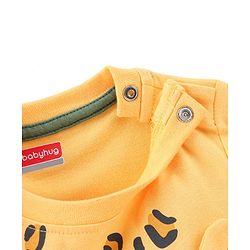 Babyhug Cotton Full Sleeves T-Shirt & Pyjama Set Solar System Print - Navy Blue