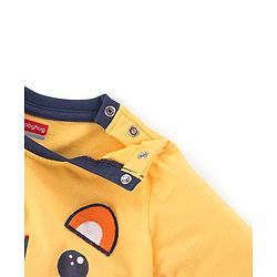 Babyhug Single Jersey Knit Full Sleeves Nightsuit Tiger Printed - Yellow