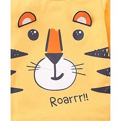Babyhug Single Jersey Knit Full Sleeves Nightsuit Tiger Printed - Yellow