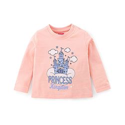 Babyhug Single Jersey Knit Full Sleeves Night Suit Text Printed - Blue & Pink