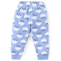 Babyhug Single Jersey Knit Full Sleeves Night Suit Text Printed - Blue & Pink