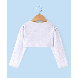 Babyhug 100% Cotton Knit Frock with Full Sleeves Jacket Solid Colour - Yellow