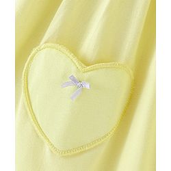 Babyhug 100% Cotton Knit Frock with Full Sleeves Jacket Solid Colour - Yellow