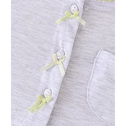 Babyhug 100% Cotton Knit Frock with Full Sleeves Jacket Solid Colour - Yellow