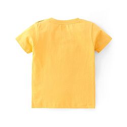 Babyhug 100% Cotton Knit Half Sleeves T-Shirts with Graphics Pack of 3 - Yellow Navy Blue & Grey