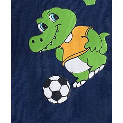 Babyhug 100% Cotton Knit Half Sleeves T-Shirts with Graphics Pack of 3 - Yellow Navy Blue & Grey