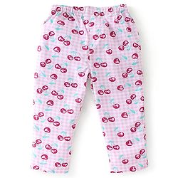 Babyhug Cotton Woven Full Sleeves Night Suit Berry Print - White