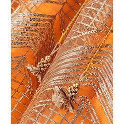 Babyhug Sleeveless Sequenced Embroidered Choli with Lehenga and Dupatta - Orange
