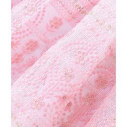 Babyhug Sleeveless Embroidered Choli with Embroidered Lehenga and Dupatta - Pink