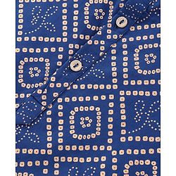 Babyhug Cotton Woven Full Sleeves Banadhani Printed Kurta & Dhoti Set - Blue
