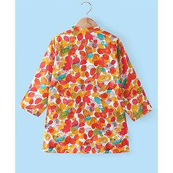 Babyhug 100% Cotton Woven Full Sleeves Kurta & Pyjama Set With Kite Print -White